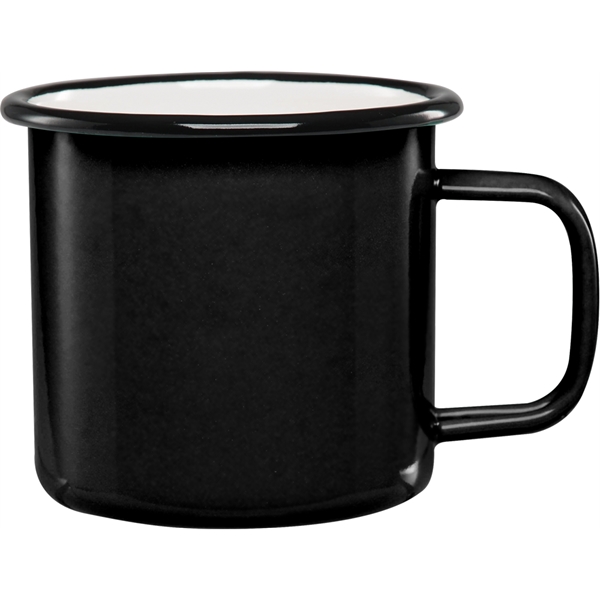 16 oz. mug with enamel-metal composition, white interior and rolled black... from ASI 71920 Moderne Glass Company Inc / Glass America®