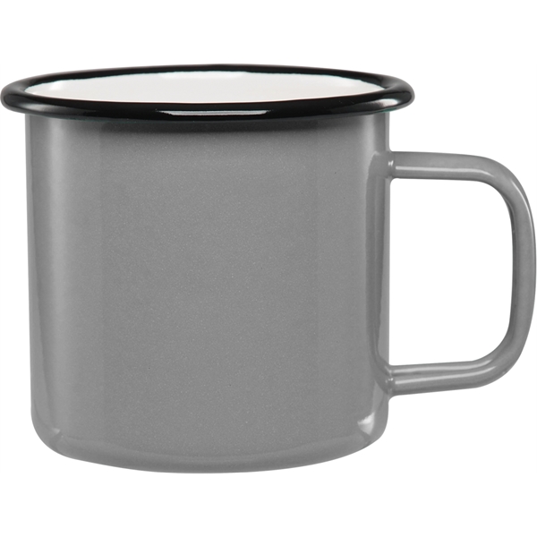 16 oz. mug with enamel-metal composition, white interior and rolled black... from ASI 71920 Moderne Glass Company Inc / Glass America®