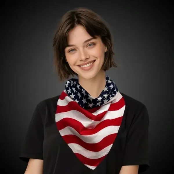 100% cotton bandana with 22" x 22" measurements and a patriotic... from ASI 42016 Brighter Promotions Inc