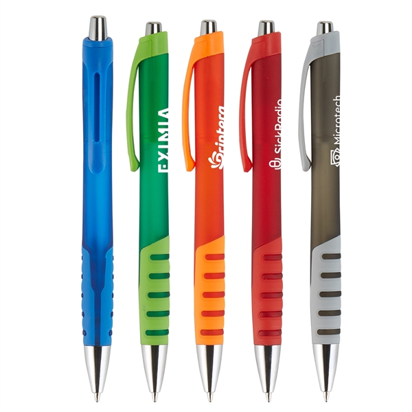 5 5/8" x 7/16" plastic plunger-action two-tone ballpoint pen with two-tone... from ASI 52840 Evans Manufacturing