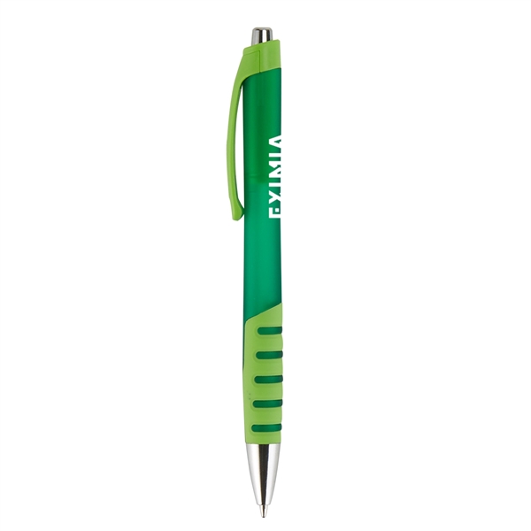5 5/8" x 7/16" plastic plunger-action two-tone ballpoint pen with two-tone... from ASI 52840 Evans Manufacturing