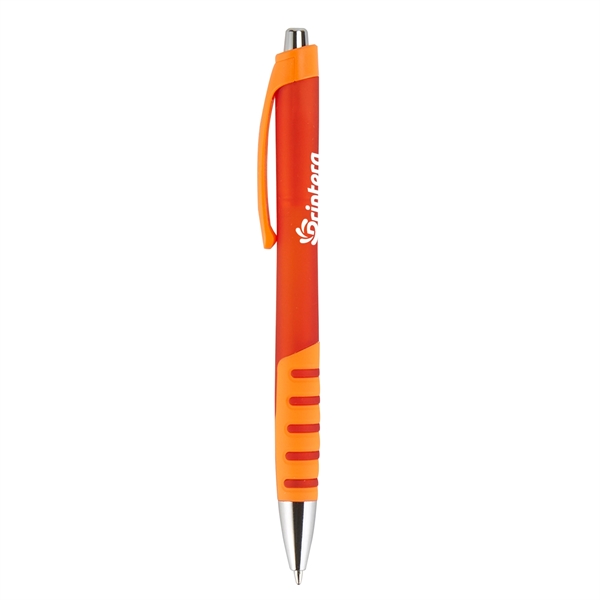 5 5/8" x 7/16" plastic plunger-action two-tone ballpoint pen with two-tone... from ASI 52840 Evans Manufacturing