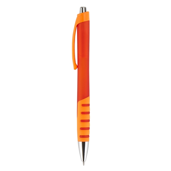 5 5/8" x 7/16" plastic plunger-action two-tone ballpoint pen with two-tone... from ASI 52840 Evans Manufacturing