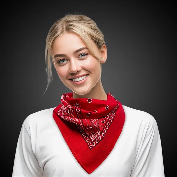 22" x 22" cotton bandana offered in an assortment of color... from ASI 42016 Brighter Promotions Inc