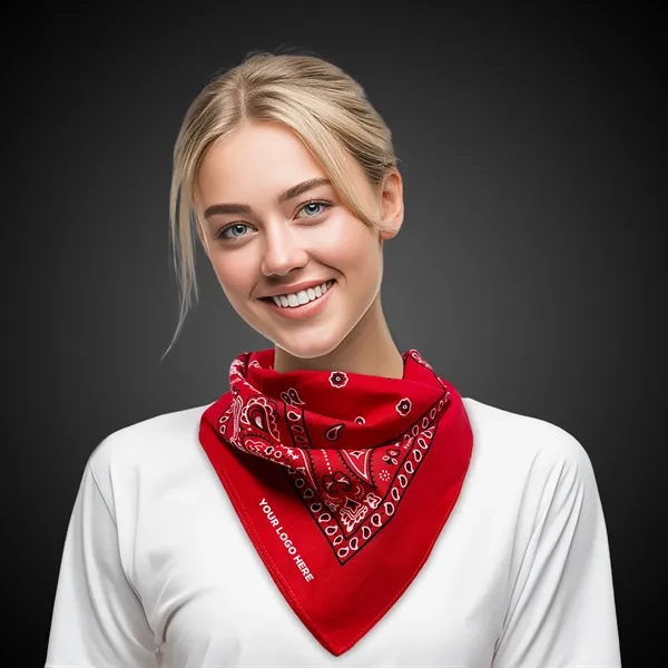 22" x 22" cotton bandana offered in an assortment of color... from ASI 42016 Brighter Promotions Inc
