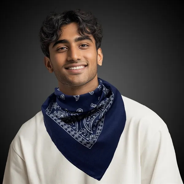 22" x 22" cotton bandana offered in an assortment of color... from ASI 42016 Brighter Promotions Inc