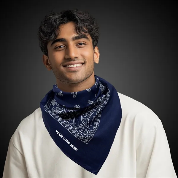 22" x 22" cotton bandana offered in an assortment of color... from ASI 42016 Brighter Promotions Inc