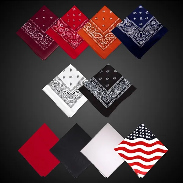 22" x 22" cotton bandana offered in an assortment of color... from ASI 42016 Brighter Promotions Inc
