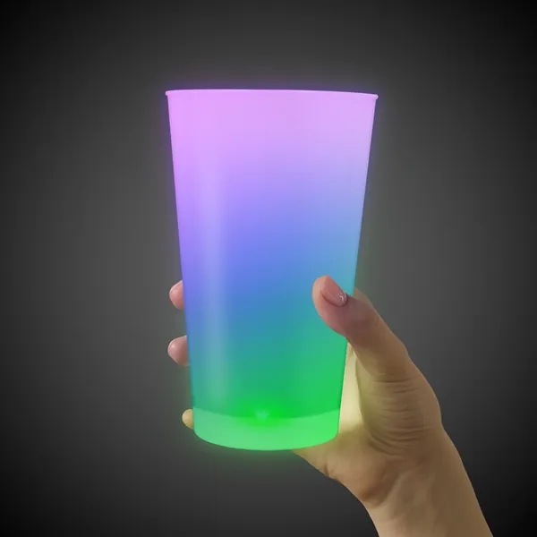 16 oz. opaque white plastic cup with built-in LED lights, in... from ASI 42016 Brighter Promotions Inc