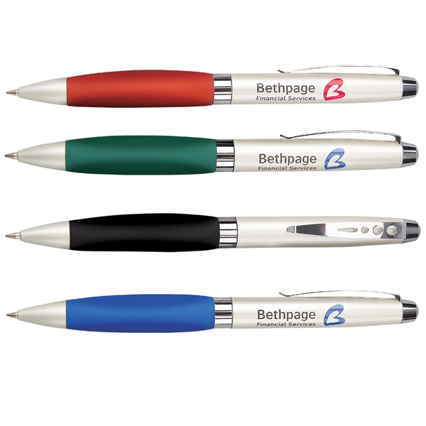 Twist-action ballpoint pen with a colored, comfortable triangular grip and a... from ASI 68190 Lungsal / Lungsal