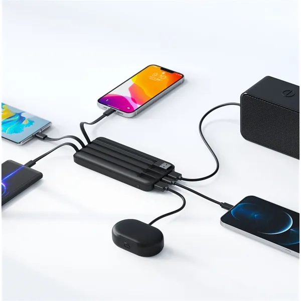 Slim 10,000mAh Power Bank with Built-In Cables... from ASI 91435 Tomax USA