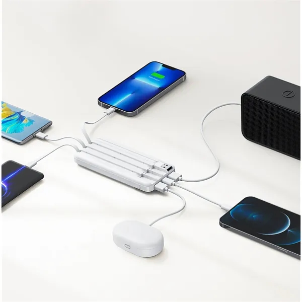 Slim 10,000mAh Power Bank with Built-In Cables... from ASI 91435 Tomax USA