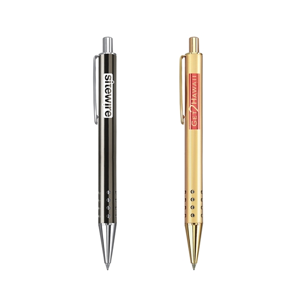 Metal click-action pen with a matte lacquer finish and shining chrome... from ASI 68190 Lungsal / Lungsal