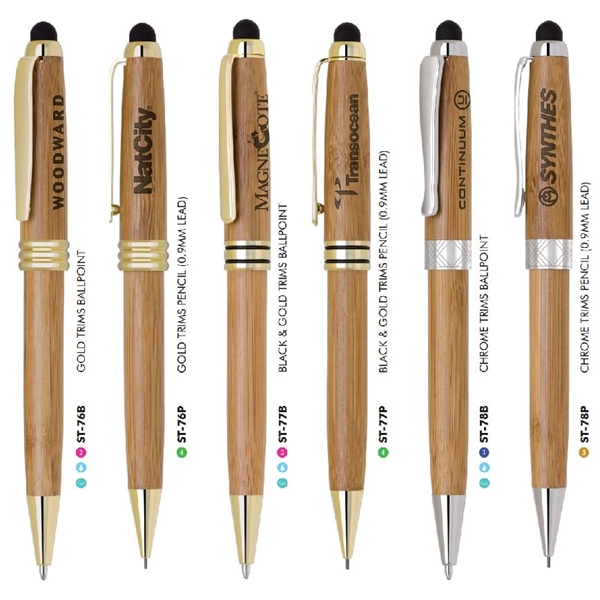 Eco-friendly mechanical pencil made of bamboo with accents, 0.9mm lead, and... from ASI 68190 Lungsal / Lungsal