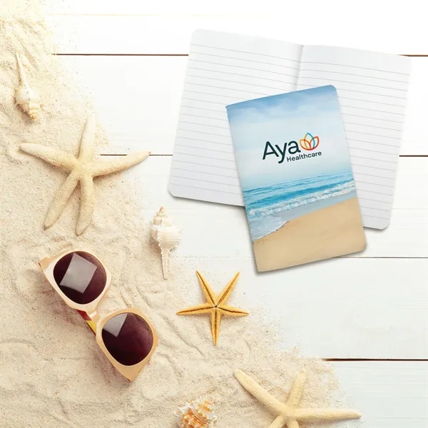 5" x 7" Seaside Sewn Paper Cover Notebook... from ASI 30208 A P Specialties / AP Specialties