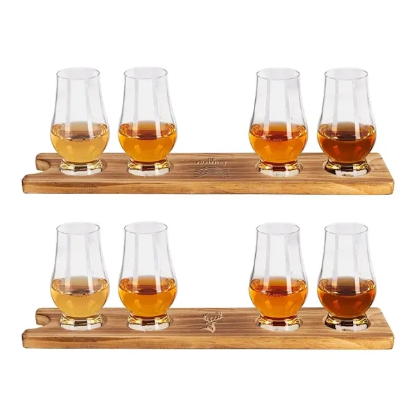 Pinewood base that holds set of four 4.06 oz. tasting glasses.... from ASI 88060 Snugz/USA Inc