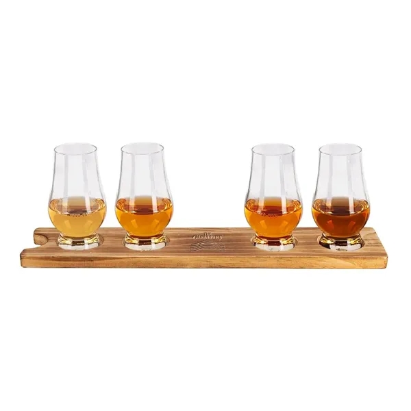 Pinewood base that holds set of four 4.06 oz. tasting glasses.... from ASI 88060 Snugz/USA Inc