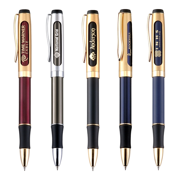 Brass twist-action ballpoint pen with a metallic color barrel and convenient... from ASI 68190 Lungsal / Lungsal