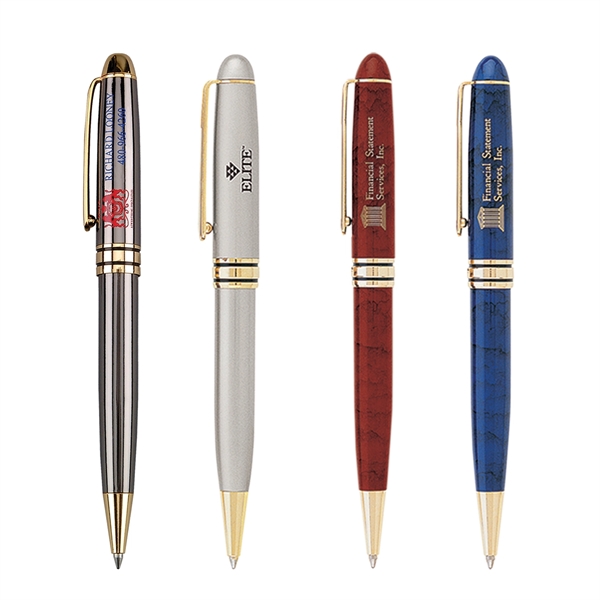 Twist-action ballpoint pen with heavy brass constructed barrel, gold clip and... from ASI 68190 Lungsal / Lungsal