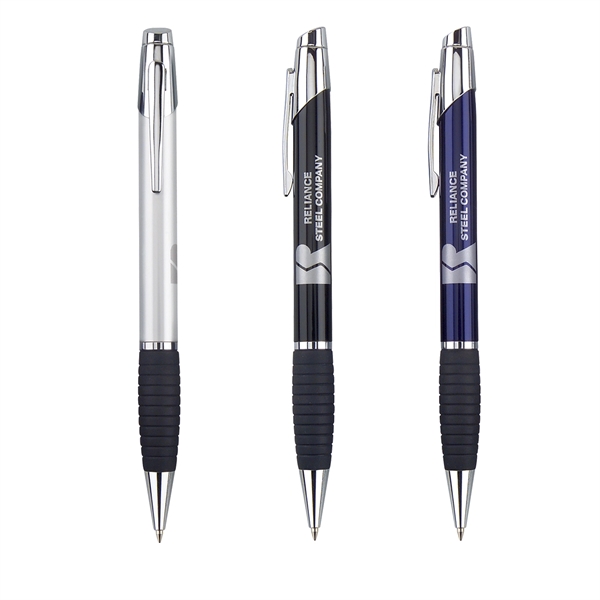 Metal twist-action ballpoint pen with a lacquer-coated barrel, comfortable rubber grip,... from ASI 68190 Lungsal / Lungsal
