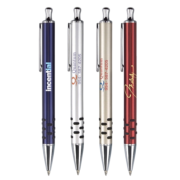 Solid brass click-action ballpoint pen with a protruding rubber grip, making... from ASI 68190 Lungsal / Lungsal