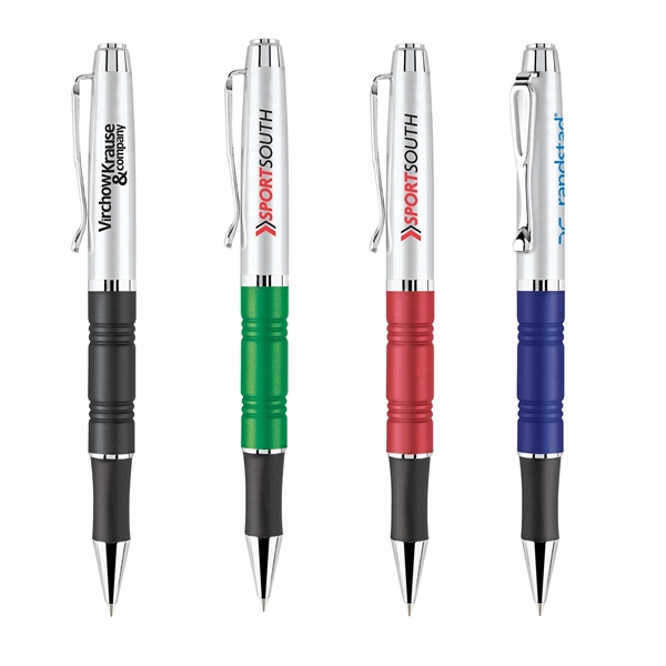 Twist-action pen with a brass cap in a satin chrome color,... from ASI 68190 Lungsal / Lungsal