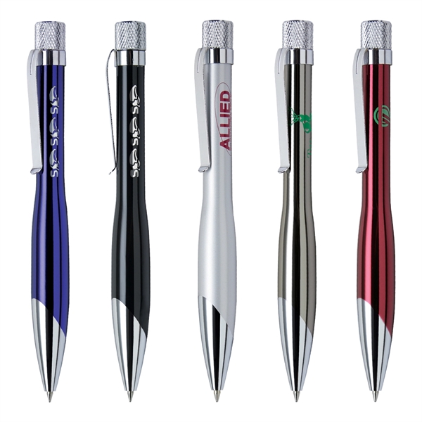 Solid brass twist-action ballpoint pen with a chrome-plated, lacquer-finished barrel and... from ASI 68190 Lungsal / Lungsal