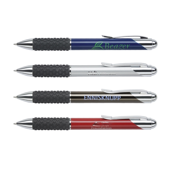 Metal twist-action ballpoint pen with a lacquer/gunmetal or satin chrome finish,... from ASI 68190 Lungsal / Lungsal