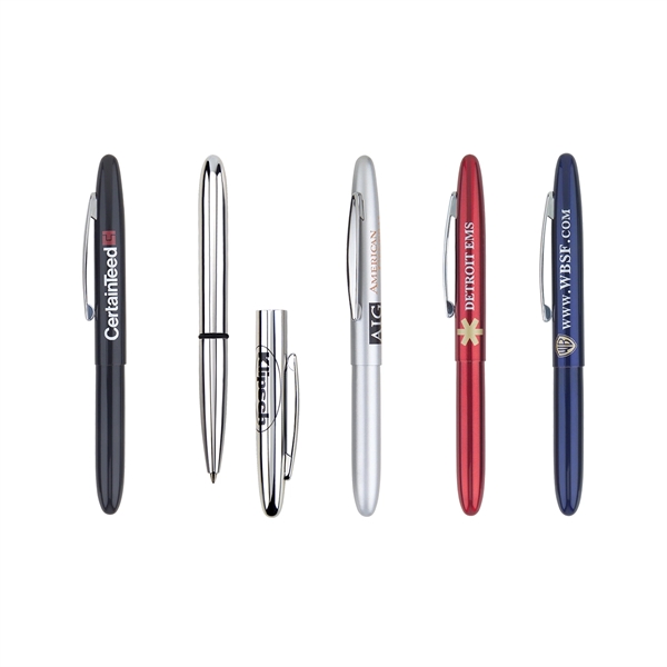 Brass cap-off mini ballpoint pen with a 4 1/4" long body... from ASI 68190 Lungsal / Lungsal