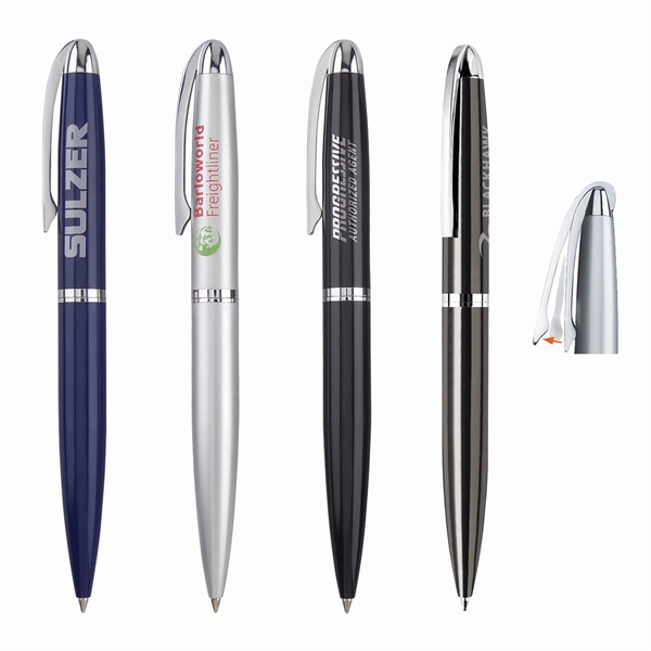 Solid brass twist-action pen available in several colors with a chrome... from ASI 68190 Lungsal / Lungsal