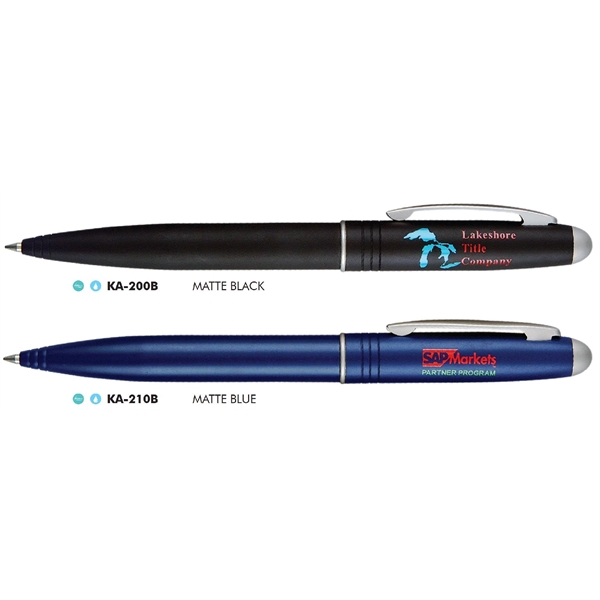 Metal twist-action ballpoint pen with a matte finish barrel, and satin,... from ASI 68190 Lungsal / Lungsal