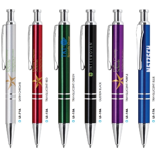 Aluminum twist-action pen with a sleek, metallic colored barrel with shining... from ASI 68190 Lungsal / Lungsal