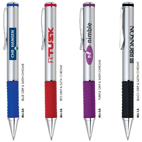 Aluminum twist-action ballpoint pen with a smooth satin finish barrel, colored... from ASI 68190 Lungsal / Lungsal