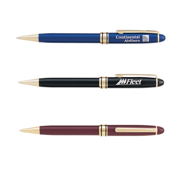 Twist-action aluminum ballpoint pen with a metallic color barrel featuring a... from ASI 68190 Lungsal / Lungsal