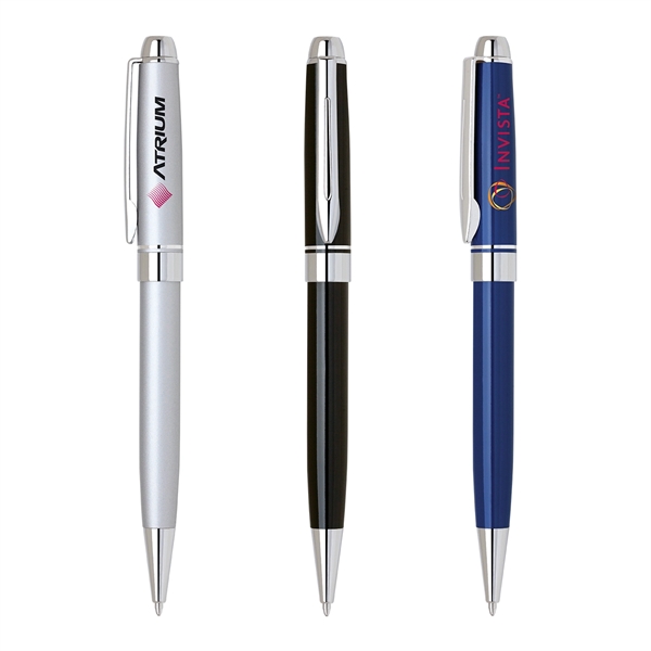 Aluminum twist-action ballpoint pen available in several lacquer colored finishes with... from ASI 68190 Lungsal / Lungsal