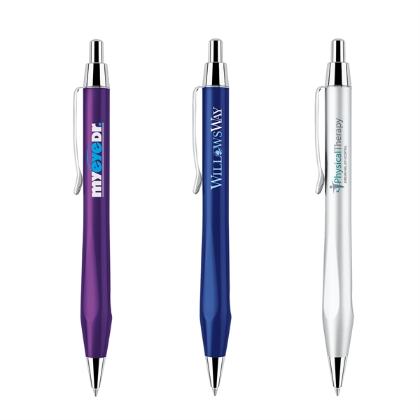 Click-action solid brass ballpoint pen with a triangular grip and chrome... from ASI 68190 Lungsal / Lungsal
