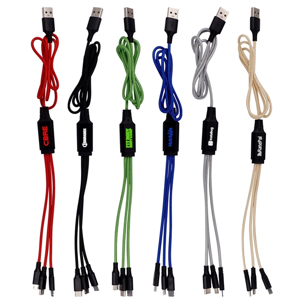 3' METALLIC LOGO LIGHT UP CABLE WITH TYPE C USB... from ASI 30208 A P Specialties / AP Specialties