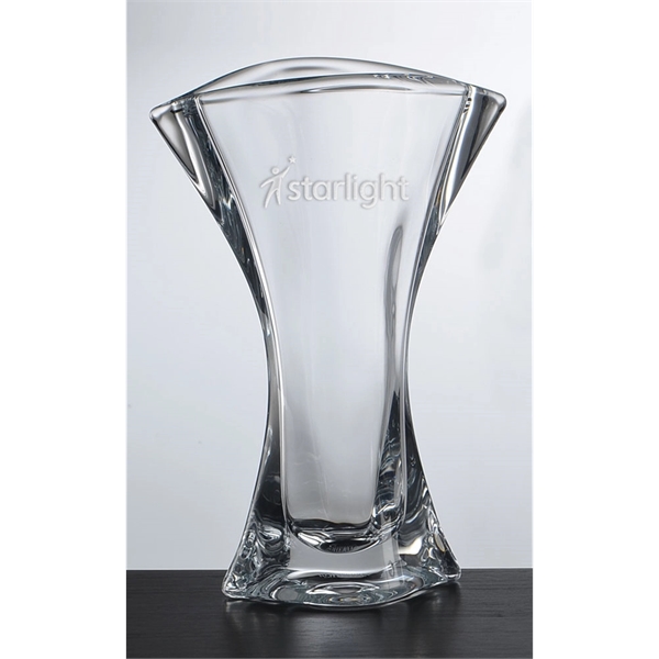 9 1/2" x 6 3/4" vase made of optical glass.... from ASI 71920 Moderne Glass Company Inc