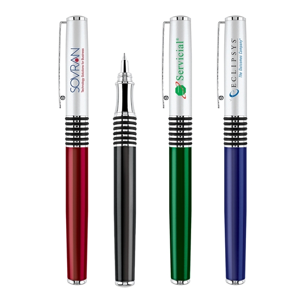 Cap-off rollerball pen with a chrome clip and accents, a silver... from ASI 68190 Lungsal / Lungsal