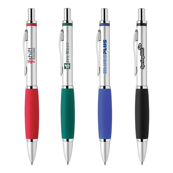 Aluminum twist-action ballpoint pen with a smooth satin finish barrel, chrome... from ASI 68190 Lungsal / Lungsal