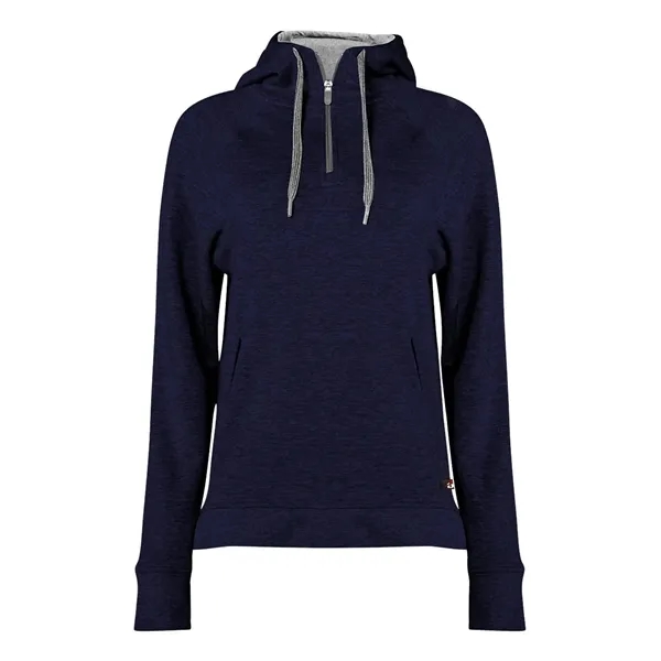 Women's Fitflex French Terry Hooded 1/4 Zip... from ASI 84358 S&S Activewear