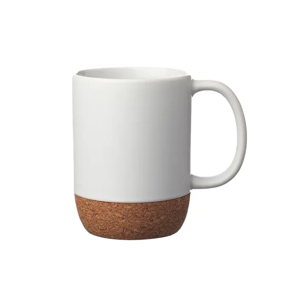 15 oz. ceramic mug with matte finish and cork bottom with... from ASI 37218 Athena Promo (tm)