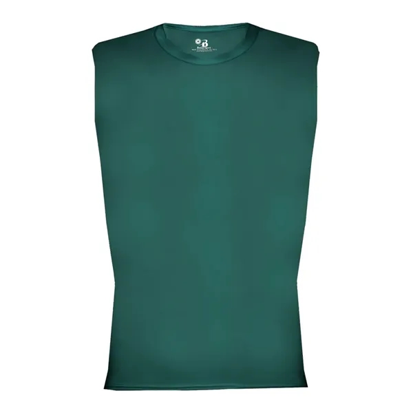 Sleeveless compression tee with stretch body fit, self-fabric collar, and double-needle... from ASI 84358 S&S Activewear