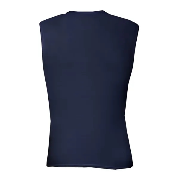 Sleeveless compression tee with stretch body fit, self-fabric collar, and double-needle... from ASI 84358 S&S Activewear