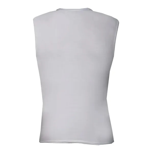 Sleeveless compression tee with stretch body fit, self-fabric collar, and double-needle... from ASI 84358 S&S Activewear