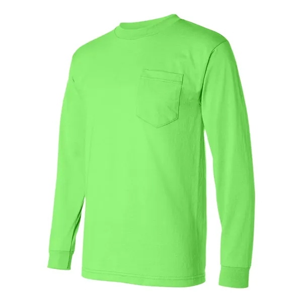 USA Made 50/50 Long Sleeve T-Shirt with a Pocket... from ASI 84358 S&S Activewear