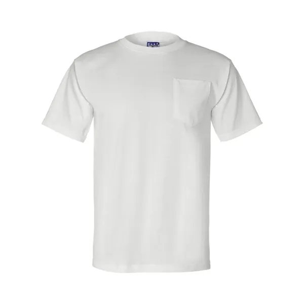 Adult pre-shrunk 100% cotton short sleeve t-shirt with a pocket, union... from ASI 84358 S&S Activewear
