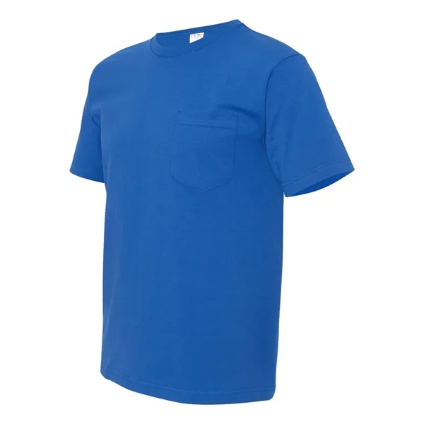 Short sleeve T-shirt with pocket made in the USA. Blank product.... from ASI 84358 S&S Activewear