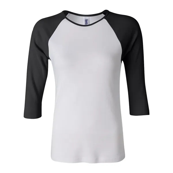 Women's baby rib 3/4 sleeve raglan t-shirt. Blank product.... from ASI 84358 S&S Activewear