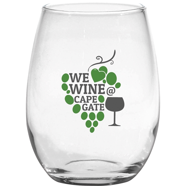 15 oz. stemless white wine glass with rounded design and customization.... from ASI 71920 Moderne Glass Company Inc / Glass America®